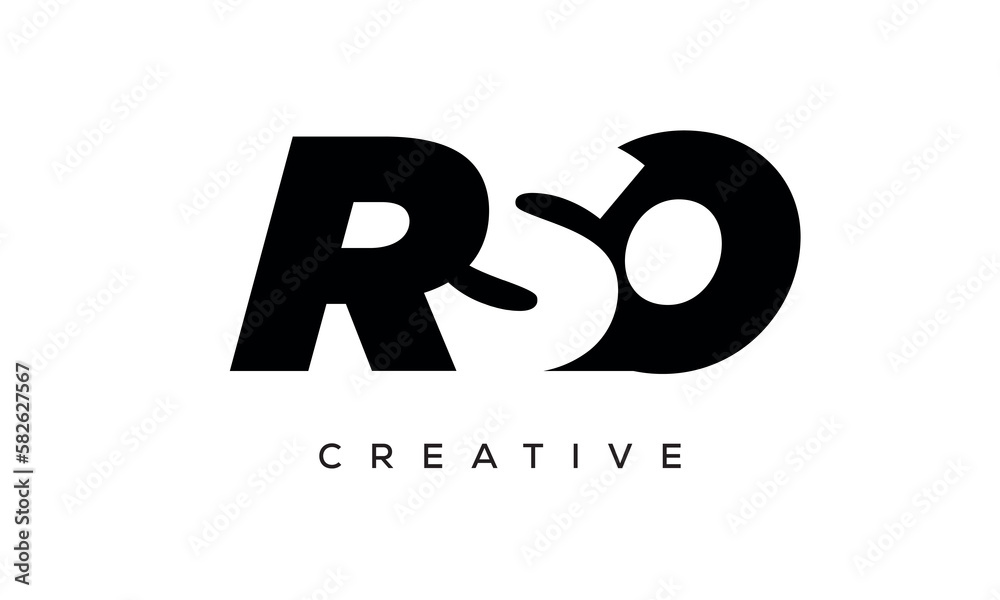RSO letters negative space logo design. creative typography monogram vector RSO letters negative space logo design. creative typography monogram vector