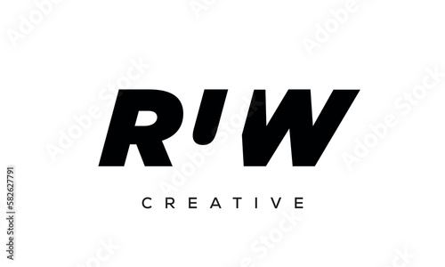 RUW letters negative space logo design. creative typography monogram vector 