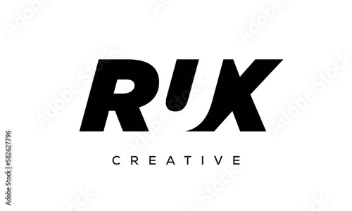 RUX letters negative space logo design. creative typography monogram vector 