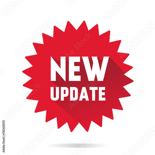 New update sticker icon, banner template. Vector design. web element.