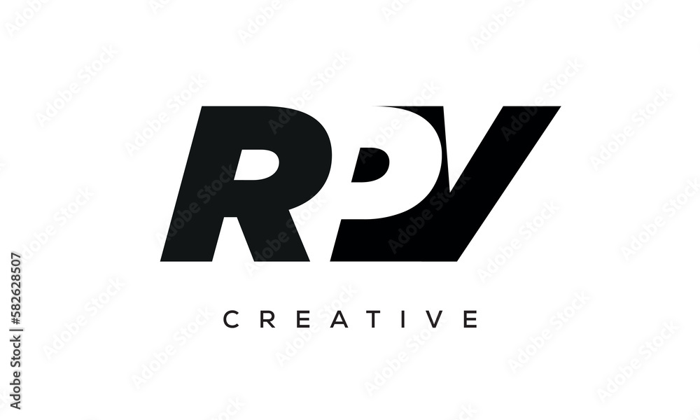 RPV letters negative space logo design. creative typography monogram vector RPV letters negative space logo design. creative typography monogram vector