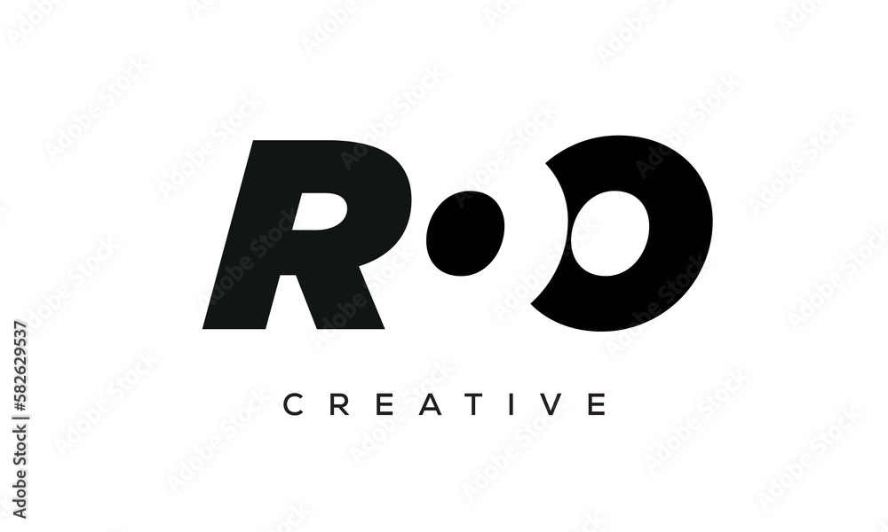 ROO letters negative space logo design. creative typography monogram vector ROO letters negative space logo design. creative typography monogram vector