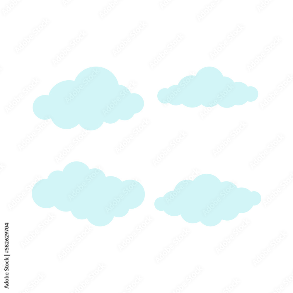 Collection Of Simple Cloud Shapes For Templates Design Elements