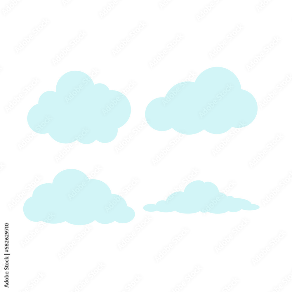 Collection Of Simple Cloud Shapes For Templates Design Elements