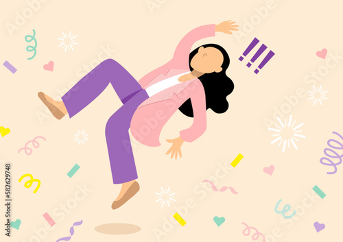 Business person fall on their buttocks pratfall effect psychology