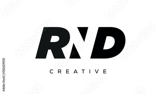 RND letters negative space logo design. creative typography monogram vector 