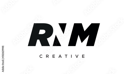 RNM letters negative space logo design. creative typography monogram vector 