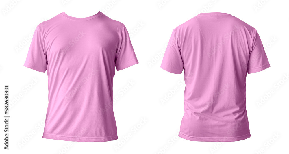 Blank pink clean t-shirt mockup, isolated, front view. Empty tshirt model mock up. Clear fabric cloth for football or style outfit template. Blank pink clean t-shirt mockup, isolated, front view. Empty tshirt model mock up. Clear fabric cloth for football or style outfit template.