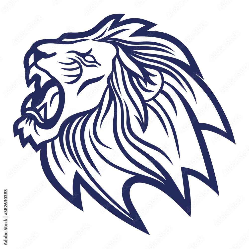 Lion Roar Logo Head Mascot Vector Lion Roar Logo Head Mascot Vector
