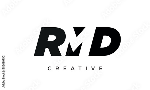 RMD letters negative space logo design. creative typography monogram vector	 photo