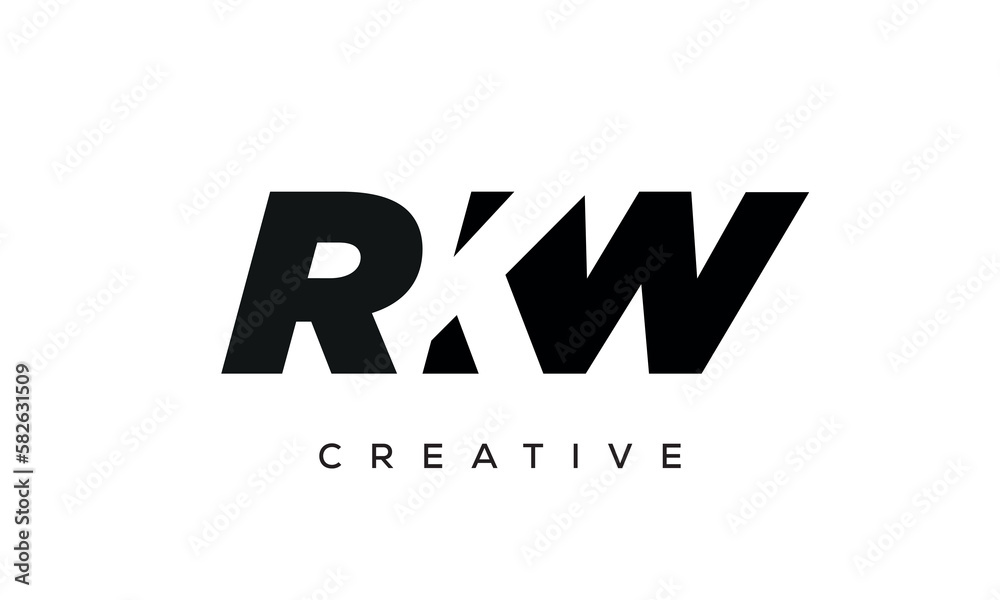 RKW letters negative space logo design. creative typography monogram vector	