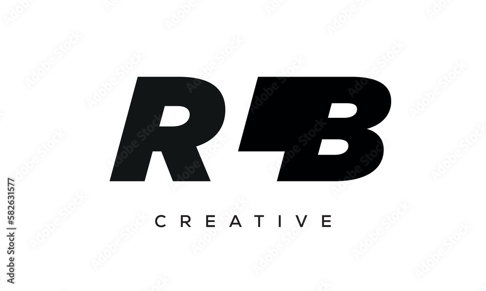 RLB letters negative space logo design. creative typography monogram vector	
