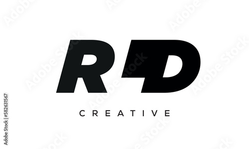 RLD letters negative space logo design. creative typography monogram vector	 photo