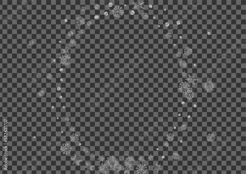 Silver Dot Background Transparent Vector. Flake Particles Illustration. Luminous Snow Random. Metal Magical Card.