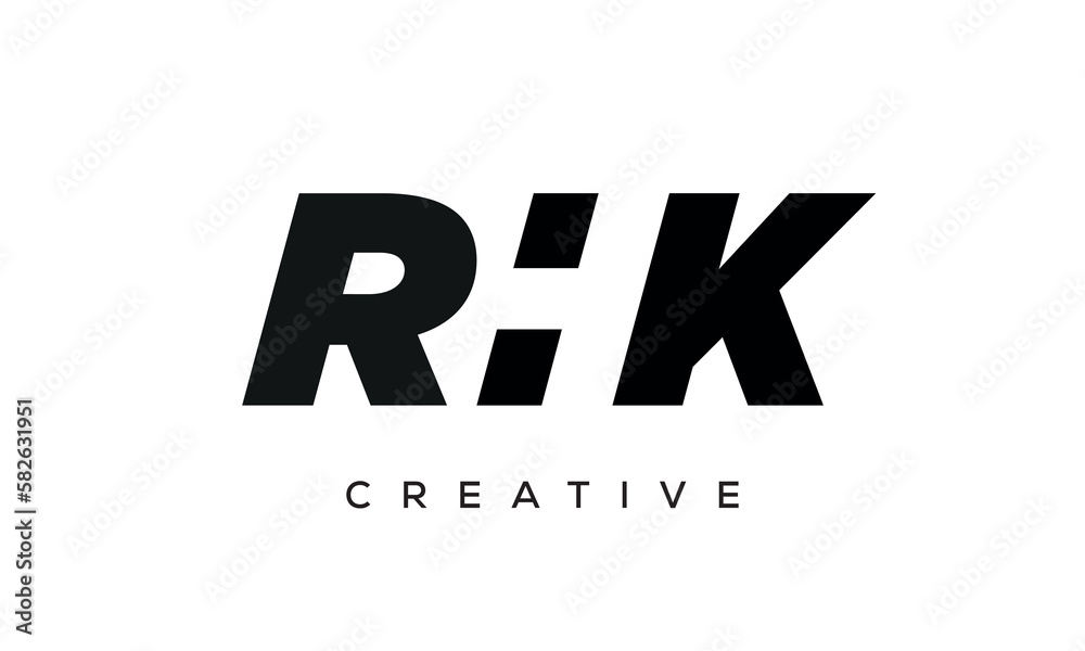 RHK letters negative space logo design. creative typography monogram vector RHK letters negative space logo design. creative typography monogram vector