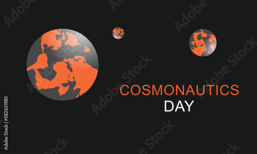 cosmonautics day. Template for background, banner, card, poster