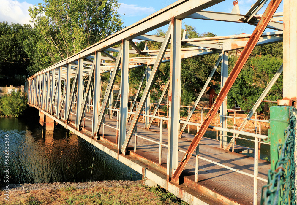 the iron bridge over te Zrmanja river in Muskovici , Croatia the iron bridge over te Zrmanja river in Muskovici , Croatia
