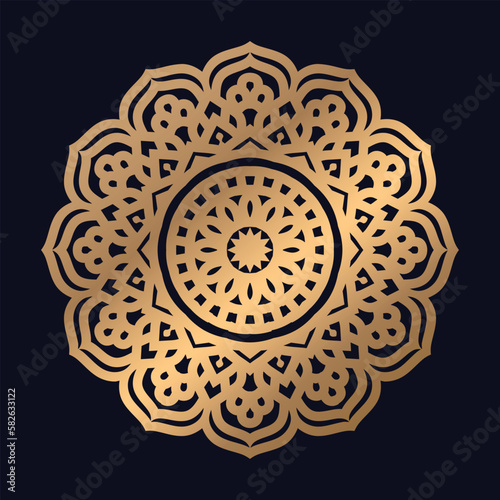 Golden Islamic Patterned Mandala elements stock illustration