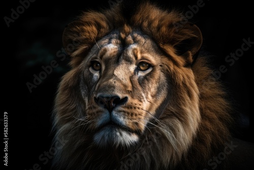 Image of a Katanga Lion. Generative AI