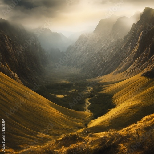 Mysterious realistic highly detailed Landscape That Inspires Wanderlust with depth k quality