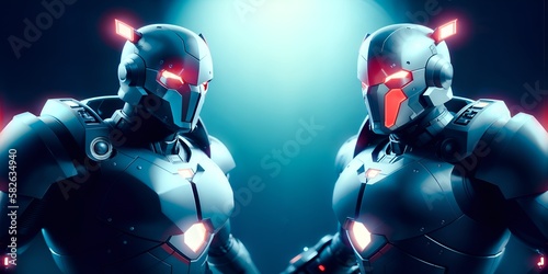 Photo of two robots standing side by side