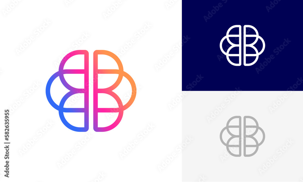 brain logo. simple creative logo design brain logo. simple creative logo design
