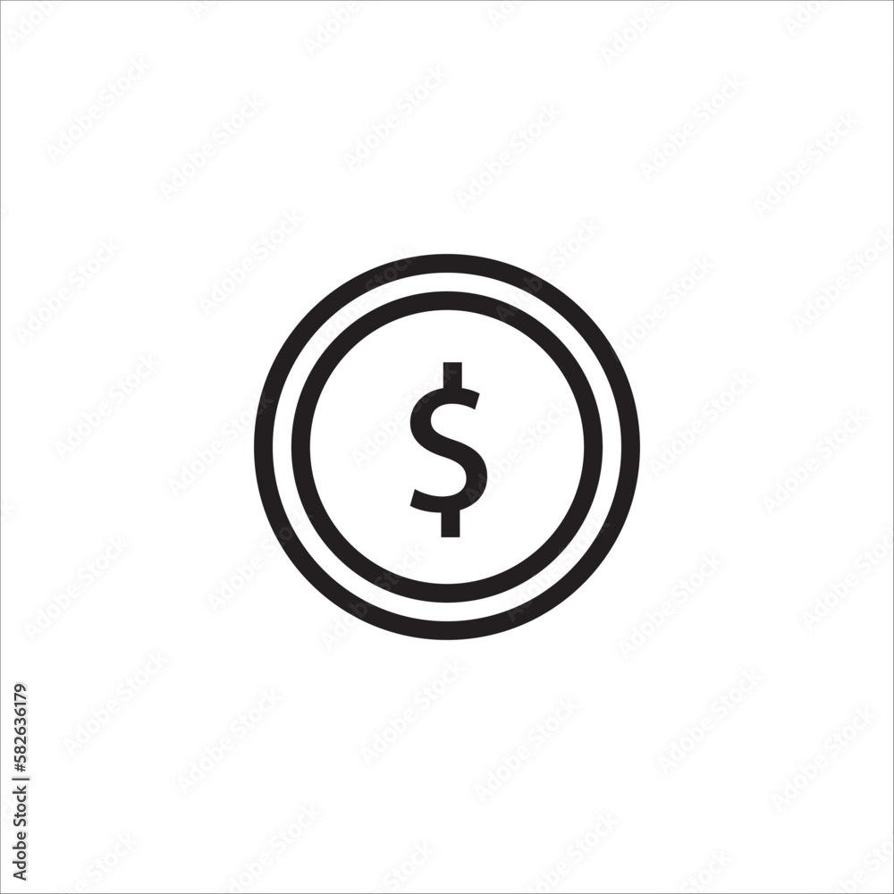 dollar coin icon vector design dollar coin icon vector design