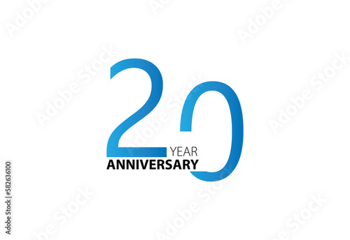 20 years anniversary template logo.