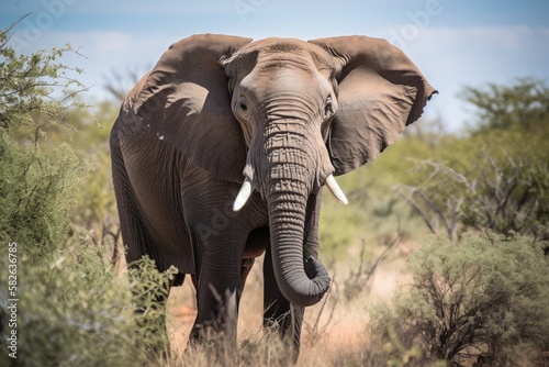 January 2015  Kalahari  South Africa African Elephant. Generative AI