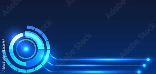 Background technology Technology circle and circuit board elements have needle blue background and have light lines to add modernity and dimension to the workpiece