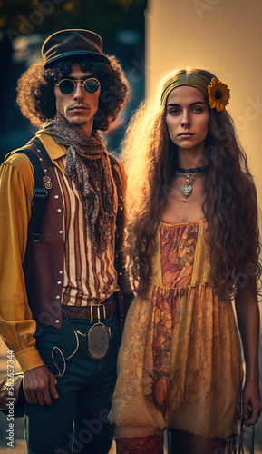 Street hippies fashion, freedom soul