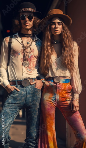 фотография Street hippies fashion, freedom soul