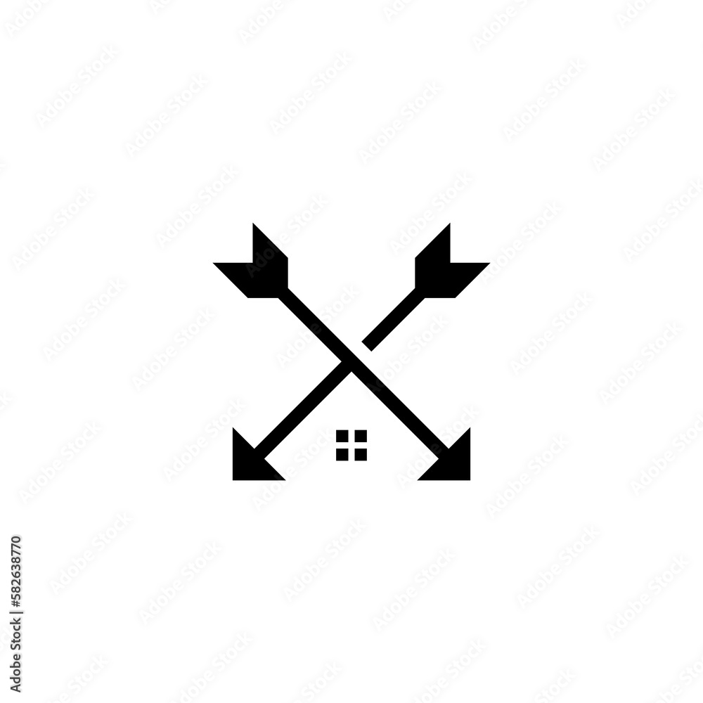Abstract home and arrow logo icon vector graphic
Abstract home and arrow logo icon vector graphic