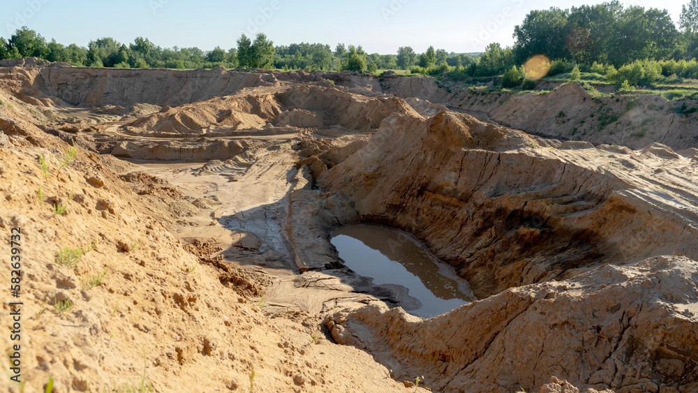 quarry for sand extraction in water