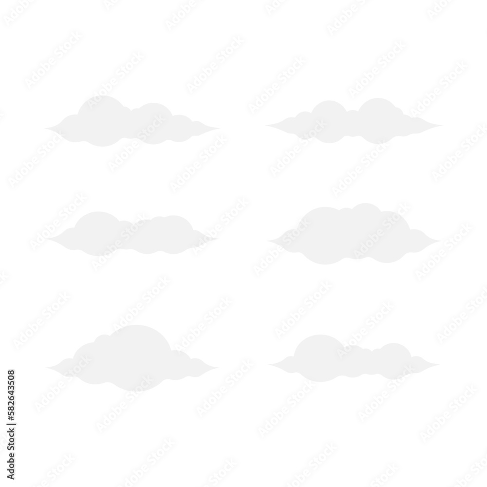 Simple Cloud shape set. Clouds collection. Cloud vector icons.