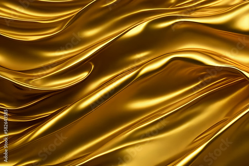Gold luxury silk, golden fabric texture, yellow abstract background.