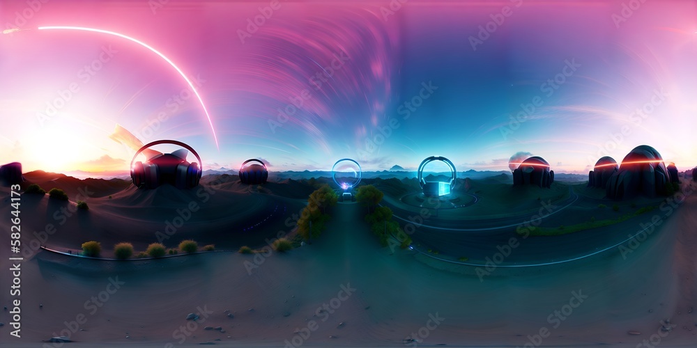 Photo of a futuristic cityscape illuminated at night Photo of a futuristic cityscape illuminated at night