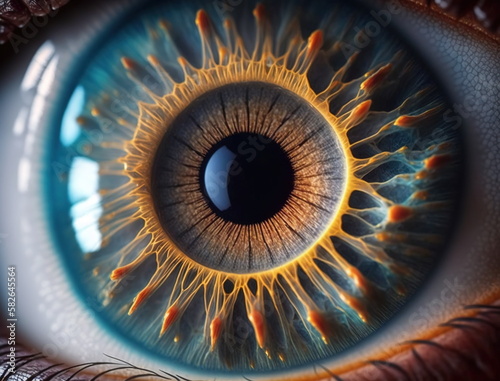 woman face and eye extreme close up