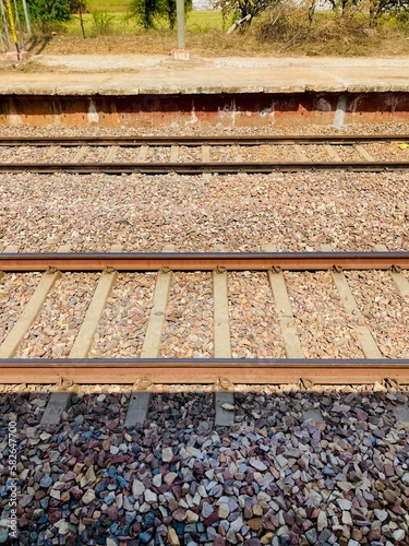 Catenary wires suspended above the tracks form a network of systems that supply electricity to vehicles powered by electric motors