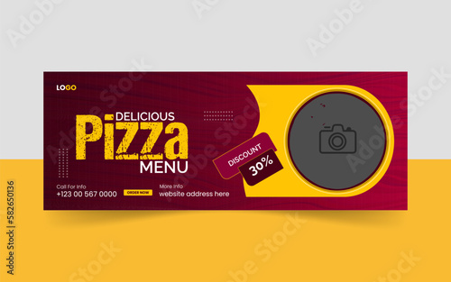 Facebook cover banner food advertising discount sale offer template social media food cover post design