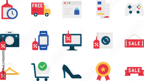 discount black friday icon set pack