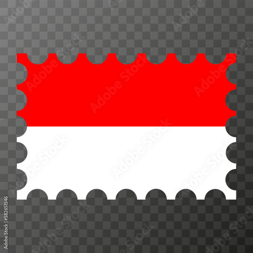 Postage stamp with Indonesia flag. Vector illustration.