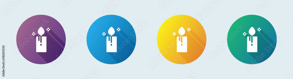 Candle solid icon in flat design style. Candlelight signs vector illustration. Candle solid icon in flat design style. Candlelight signs vector illustration.