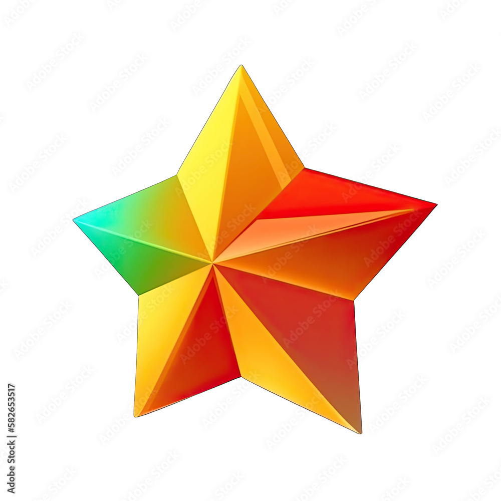 3D star colorful created with generative AI 3D star colorful created with generative AI