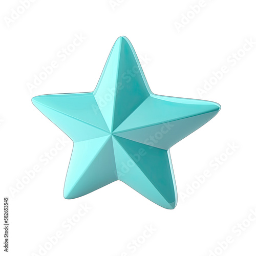 3D blue, turquoise star created with generative AI