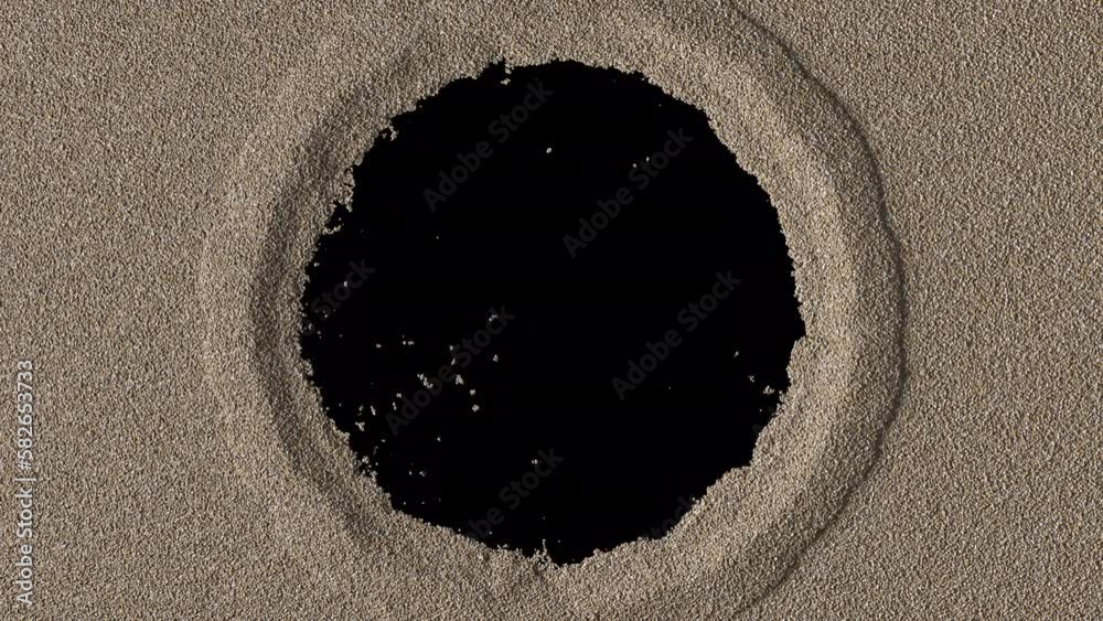 Sand blowing transition reveal on alpha background