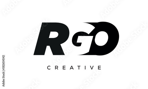 RGO letters negative space logo design. creative typography monogram vector	 photo