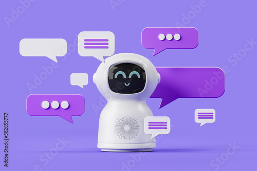 Artificial intelligence bot and speech bubbles photo