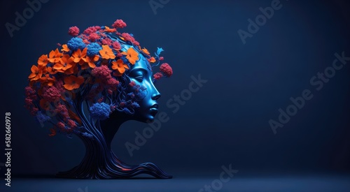 Flower statue of woman
