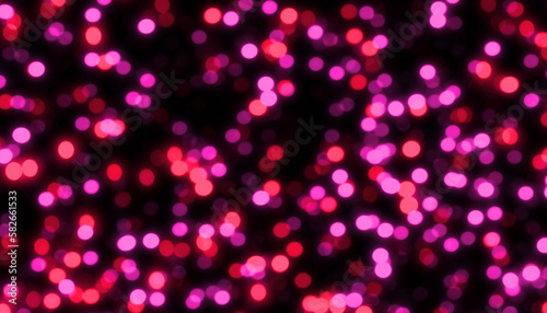 Red pink bokeh particle light sparkles as decoration on the background